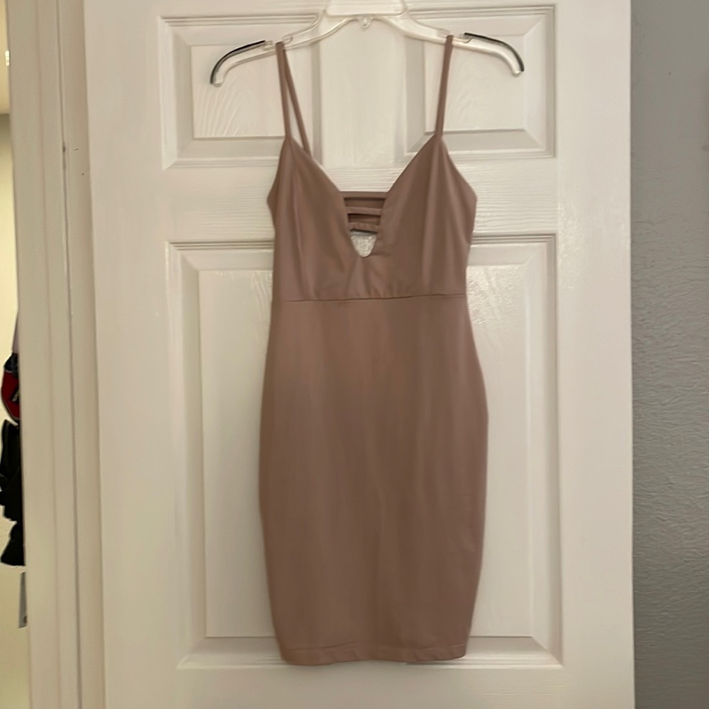 Nude bodycon dress